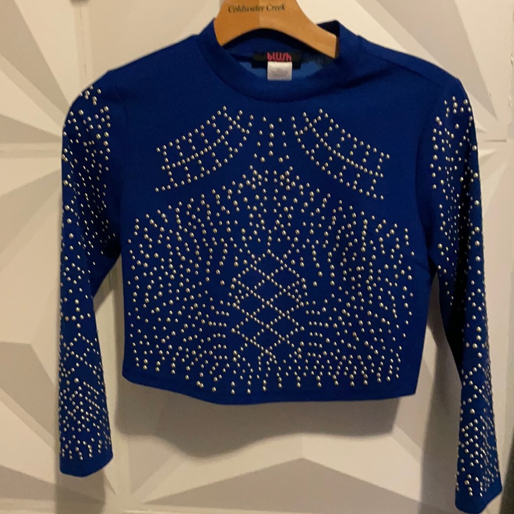 Beautiful studded long sleeve crop top